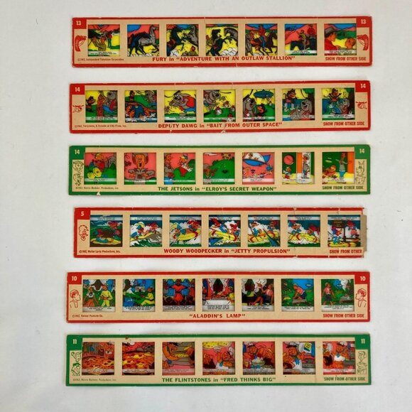 Lot 6 Kenner Color Slides Give-A-Show Projector 1960's Flintstones, Jetsons, etc - Picture 1 of 7
